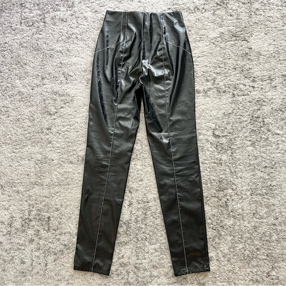 Sunday Best Vegan Leather Slim Fit Moto Tessy Pants-Black-Small - Picture 9 of 16